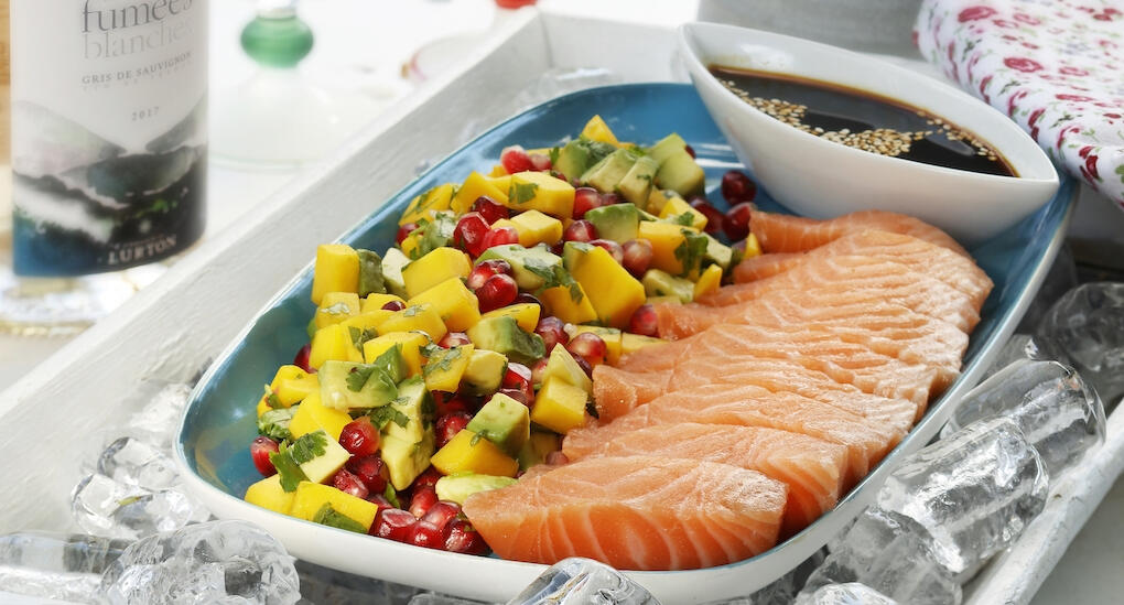 Sashimi med mangosallad