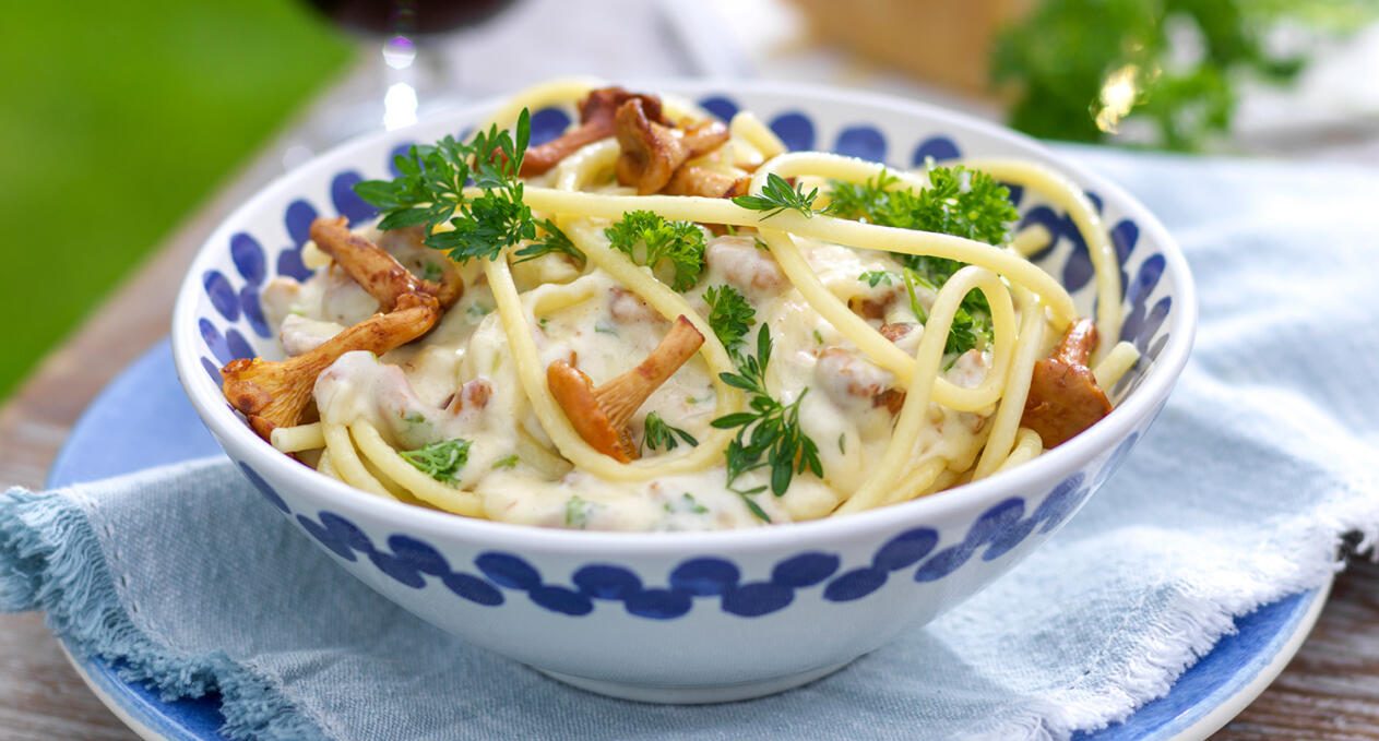 Kantarellpasta med parmesan