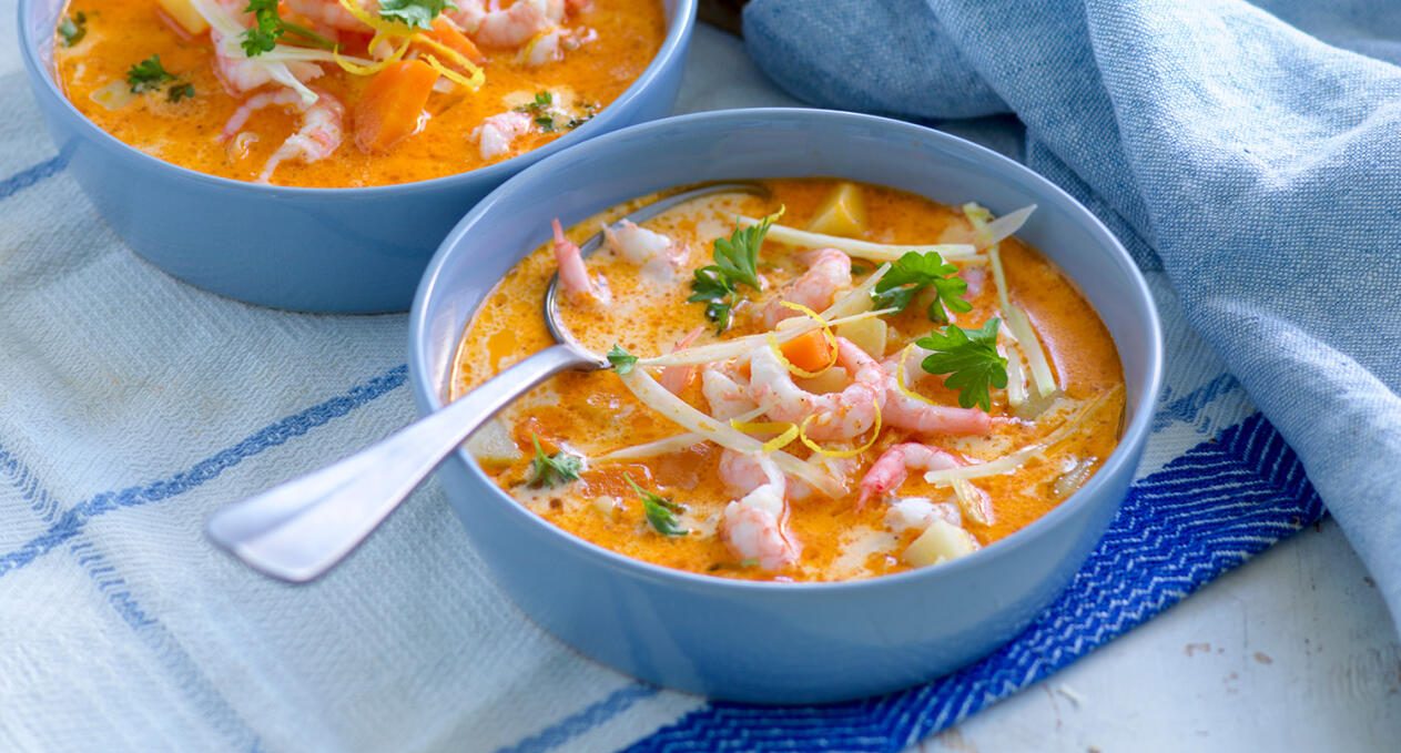 Räkgryta med rotfrukter och cayennepeppar