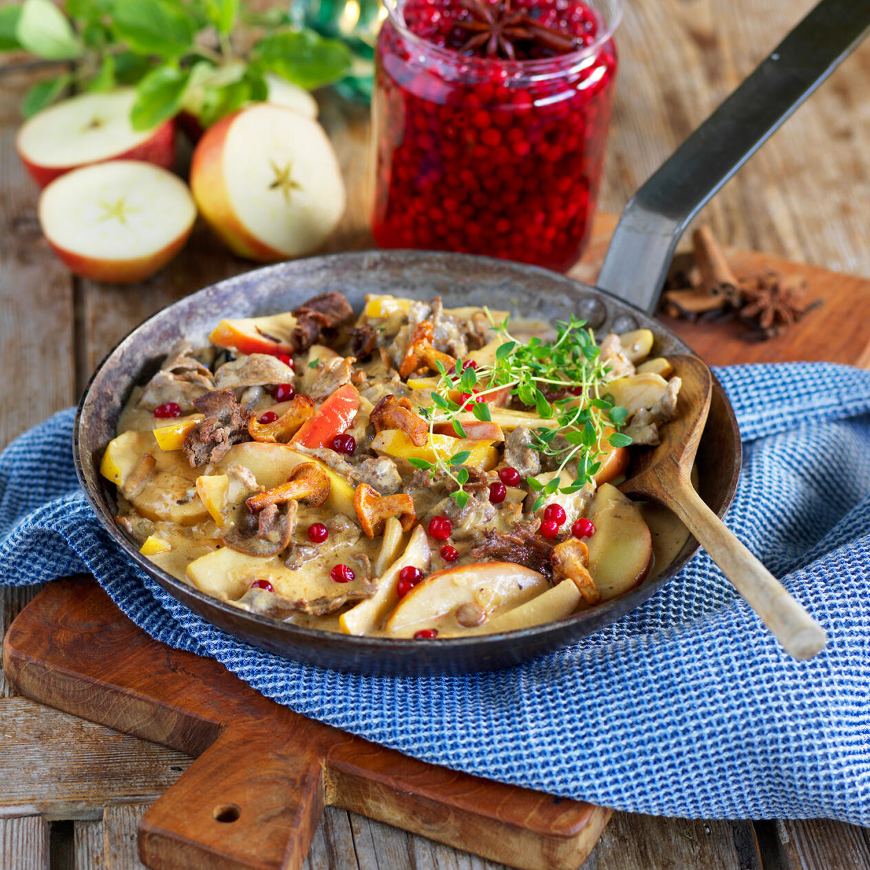 Renskavspanna med kantareller