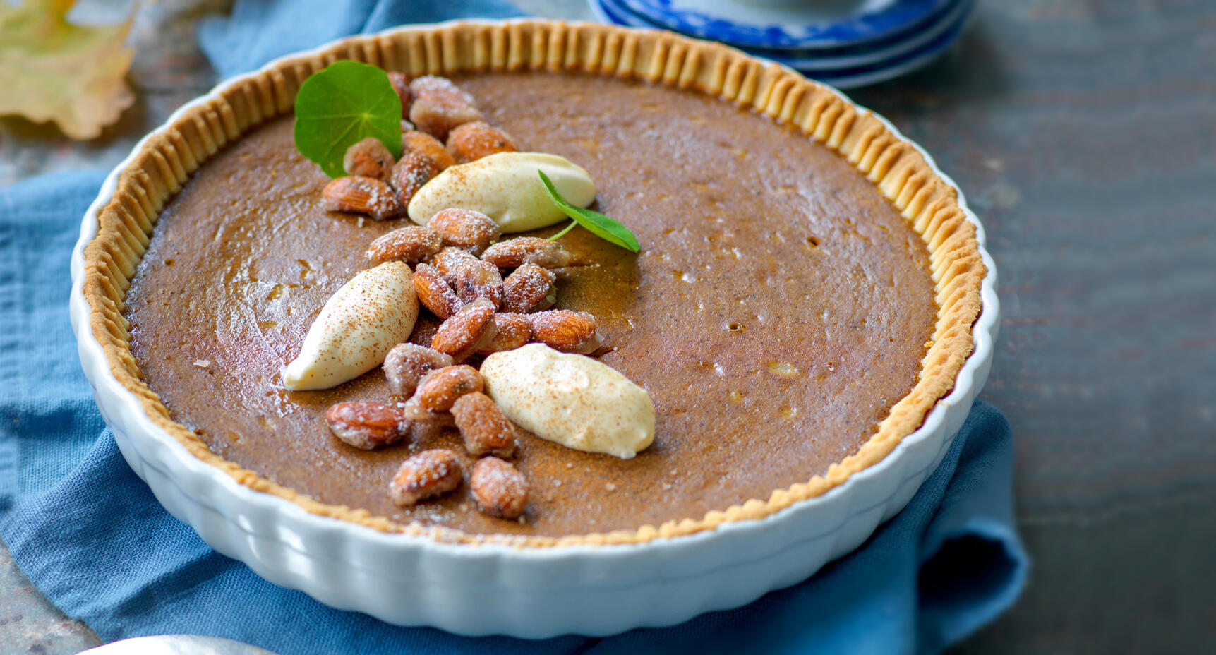 Pumpapaj med kanderade mandlar