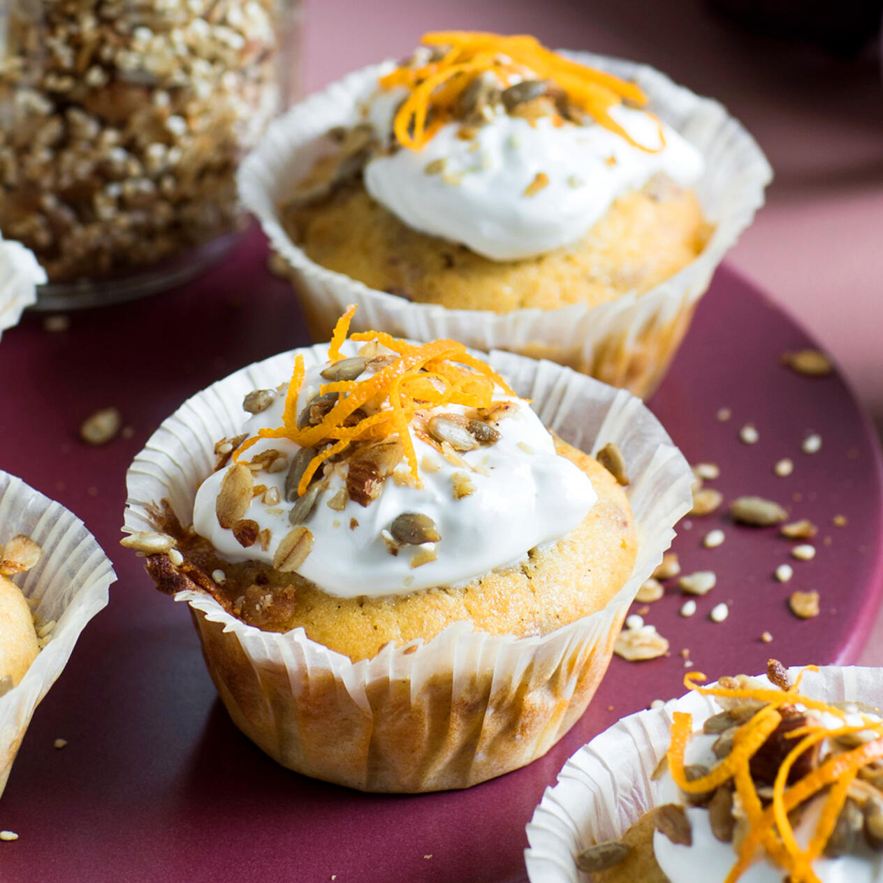 Banancupcakes med granola