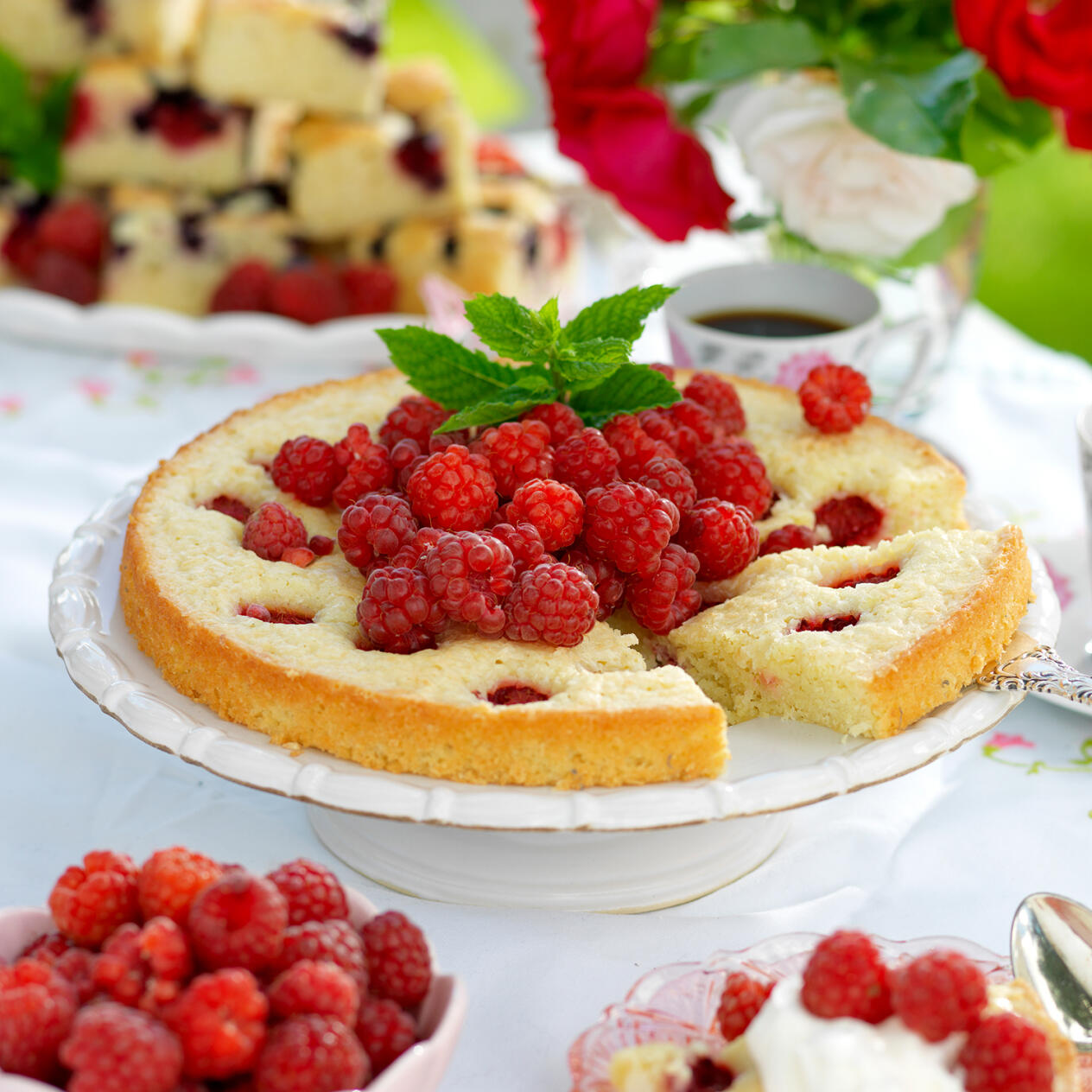 Hallonkaka med kokos