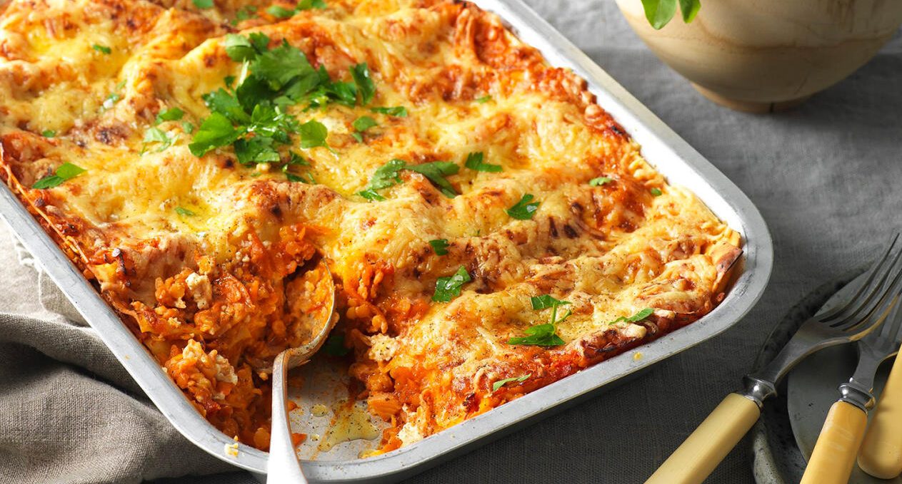 Lasagne med röda linser