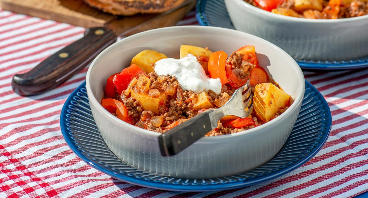 Färsgulasch med chili