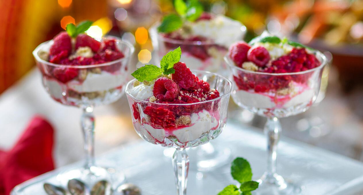 Halloncheesecake i glas