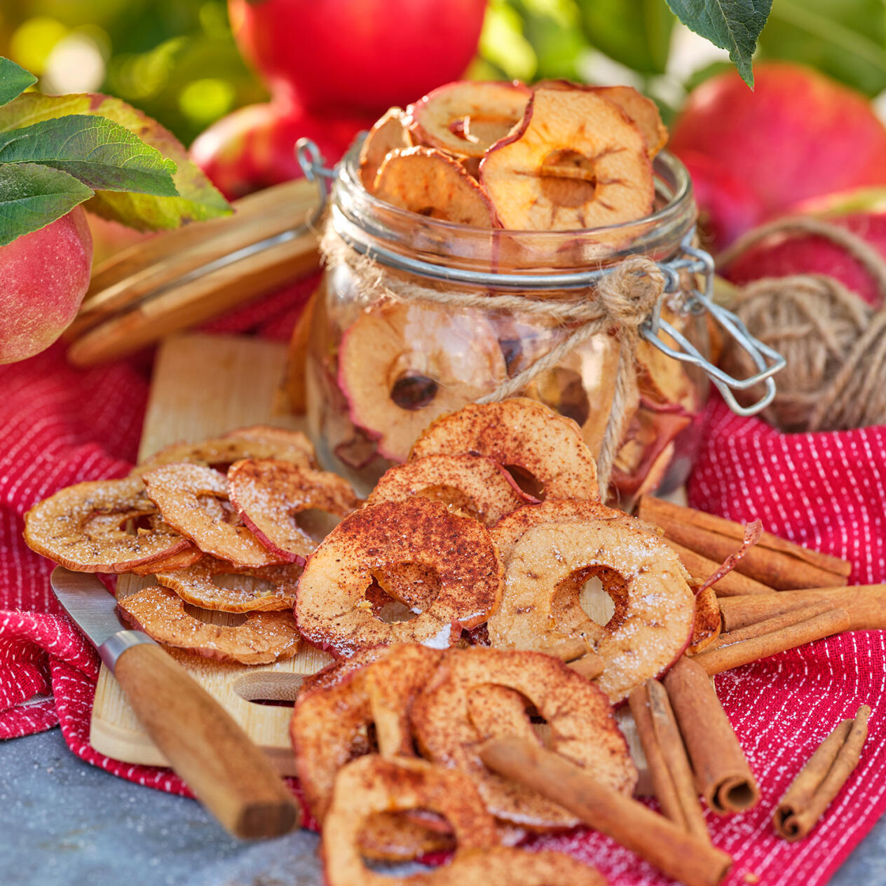 Äppelchips med kanel