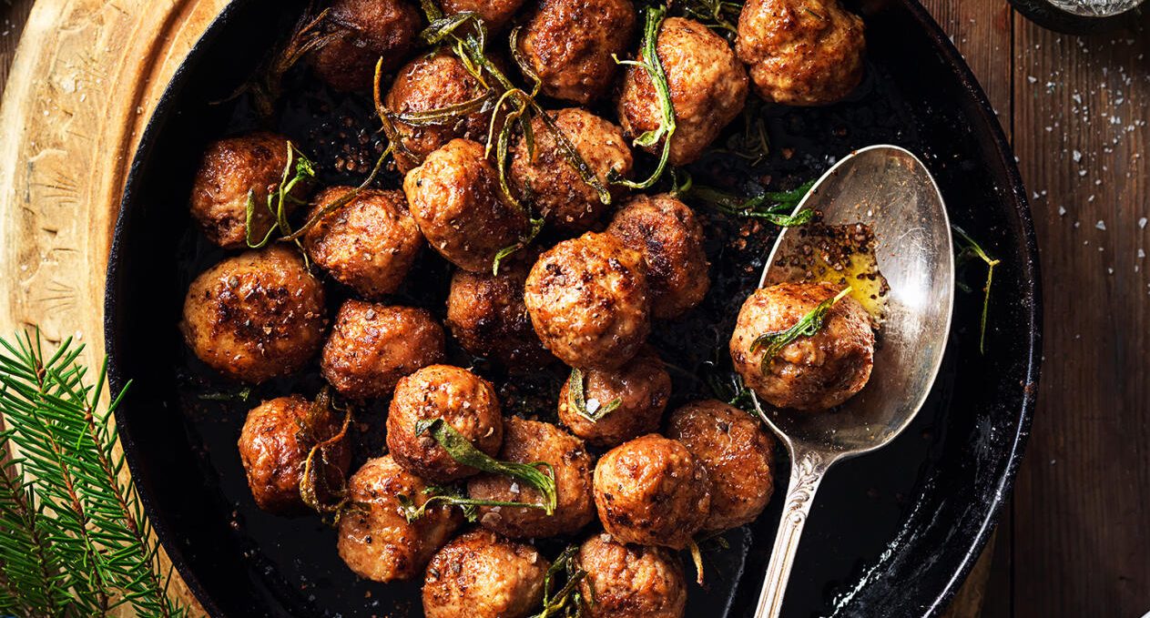 Kalkonköttbullar med kryddsmör