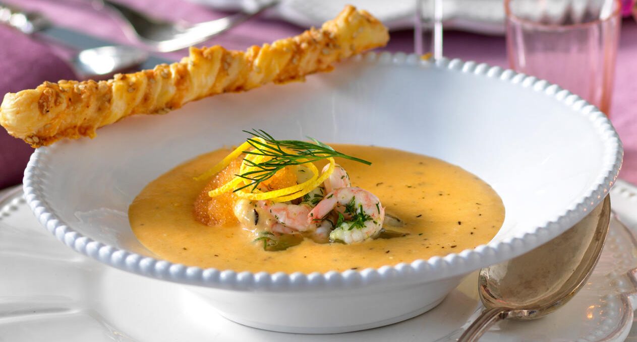 Västerbottens­oppa med räkor