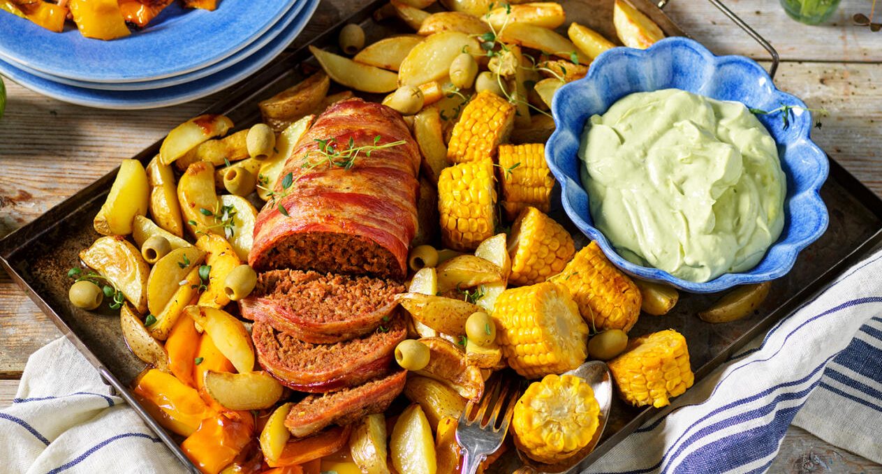 Baconlindad tacofärslimpa