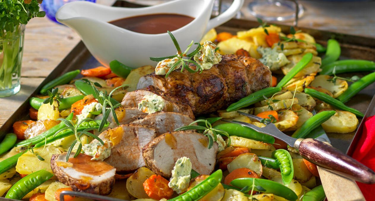 Fläskytterfilé på potatisbädd