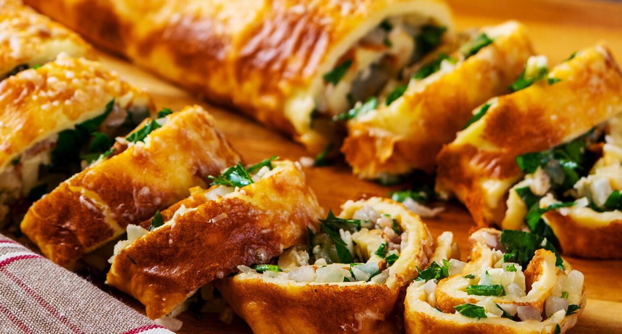 Omelettrulle med ansjovis