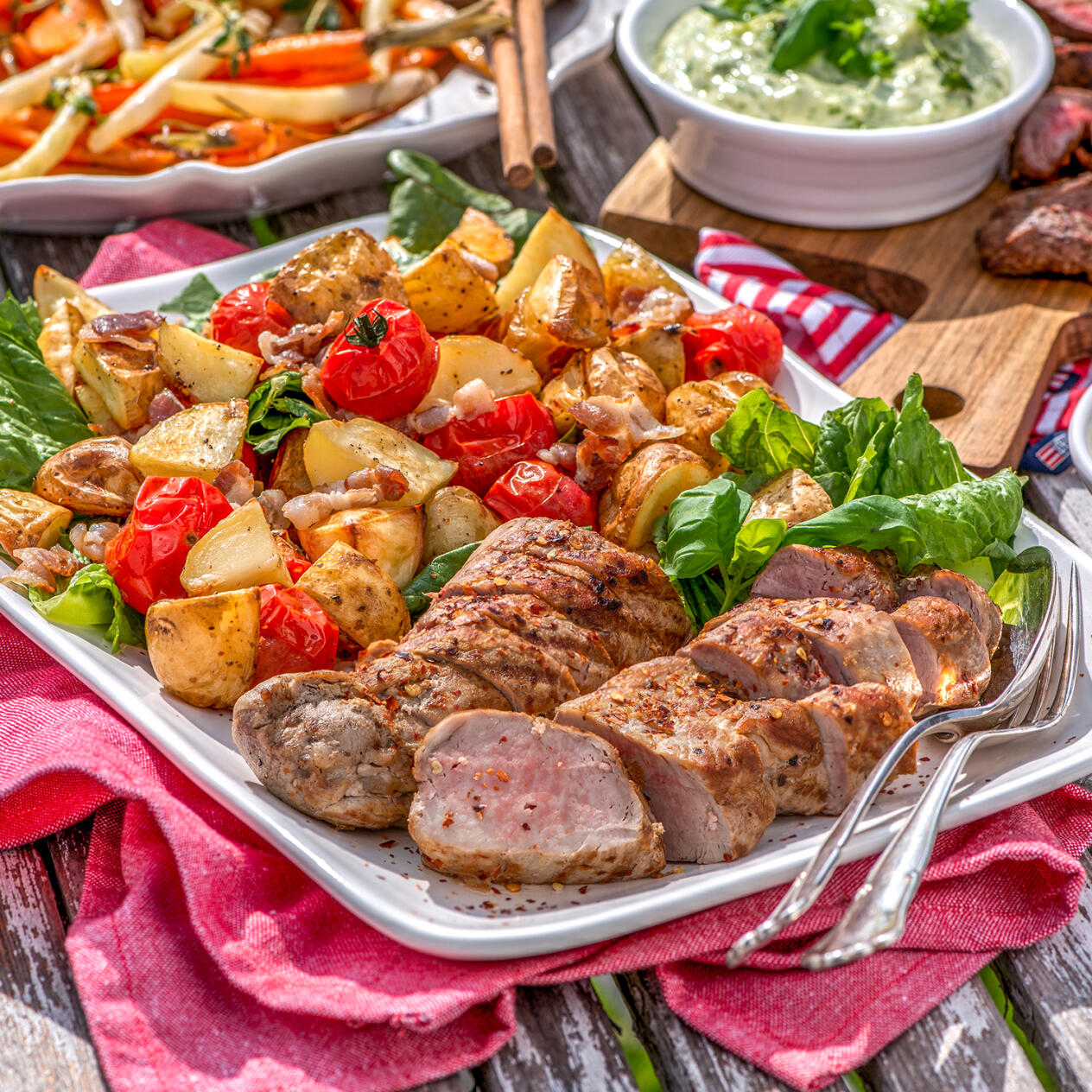 Grillad fläskfilé med caesarpotatis