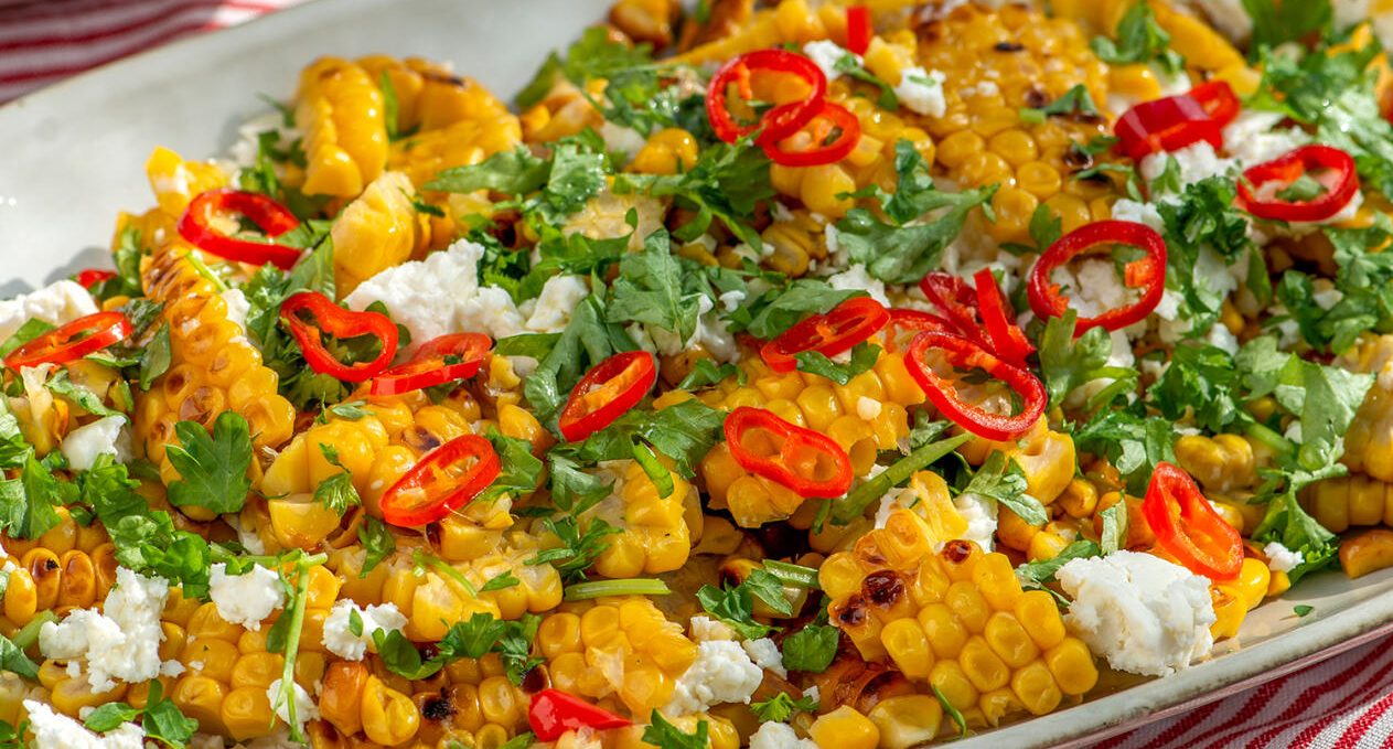 Grillad majs med chili och fetaost