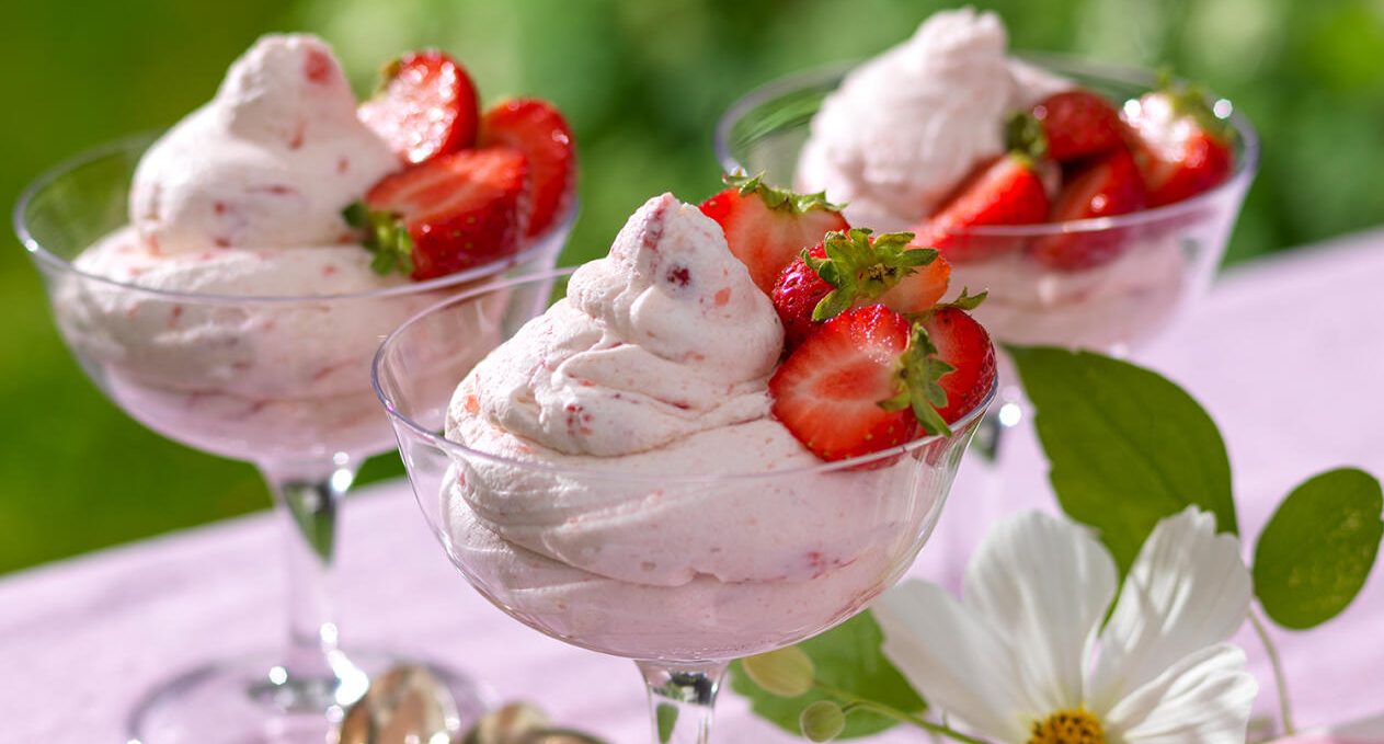 Enkel jordgubbsmousse