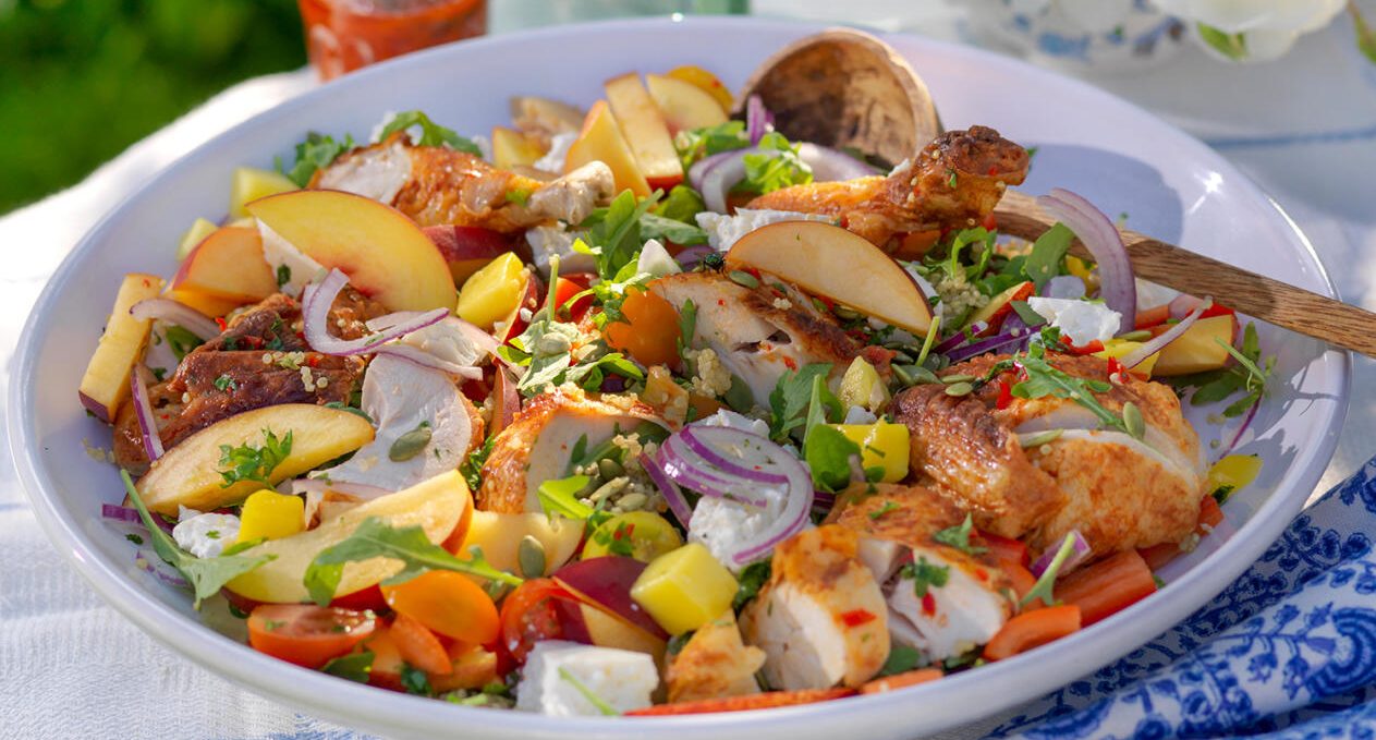 Het quinoasallad med kyckling