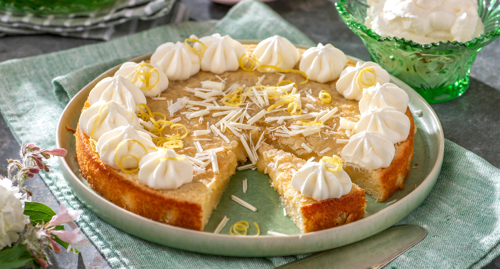 Kladdkaka med vit choklad och citron