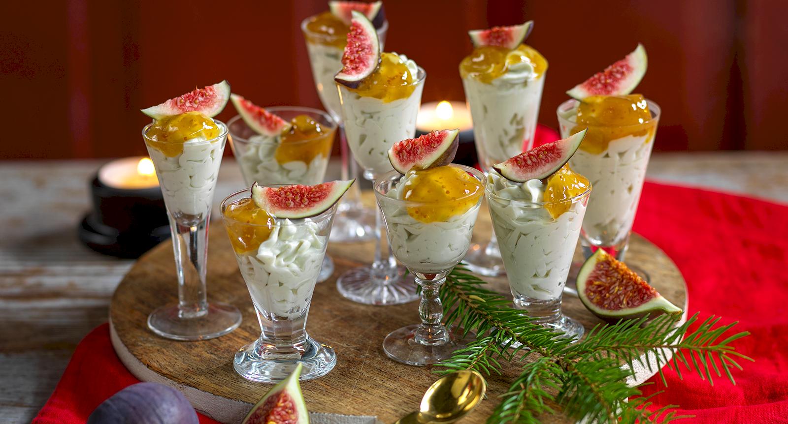 Ädelostcheesecake med marmelad och fikon