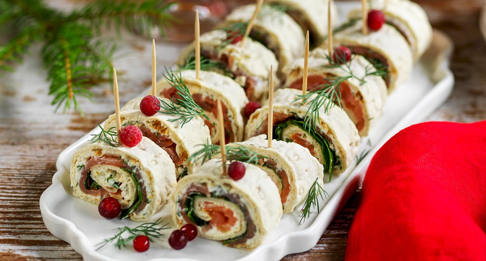 Tunnbrödsrulle med lax och pepparrot