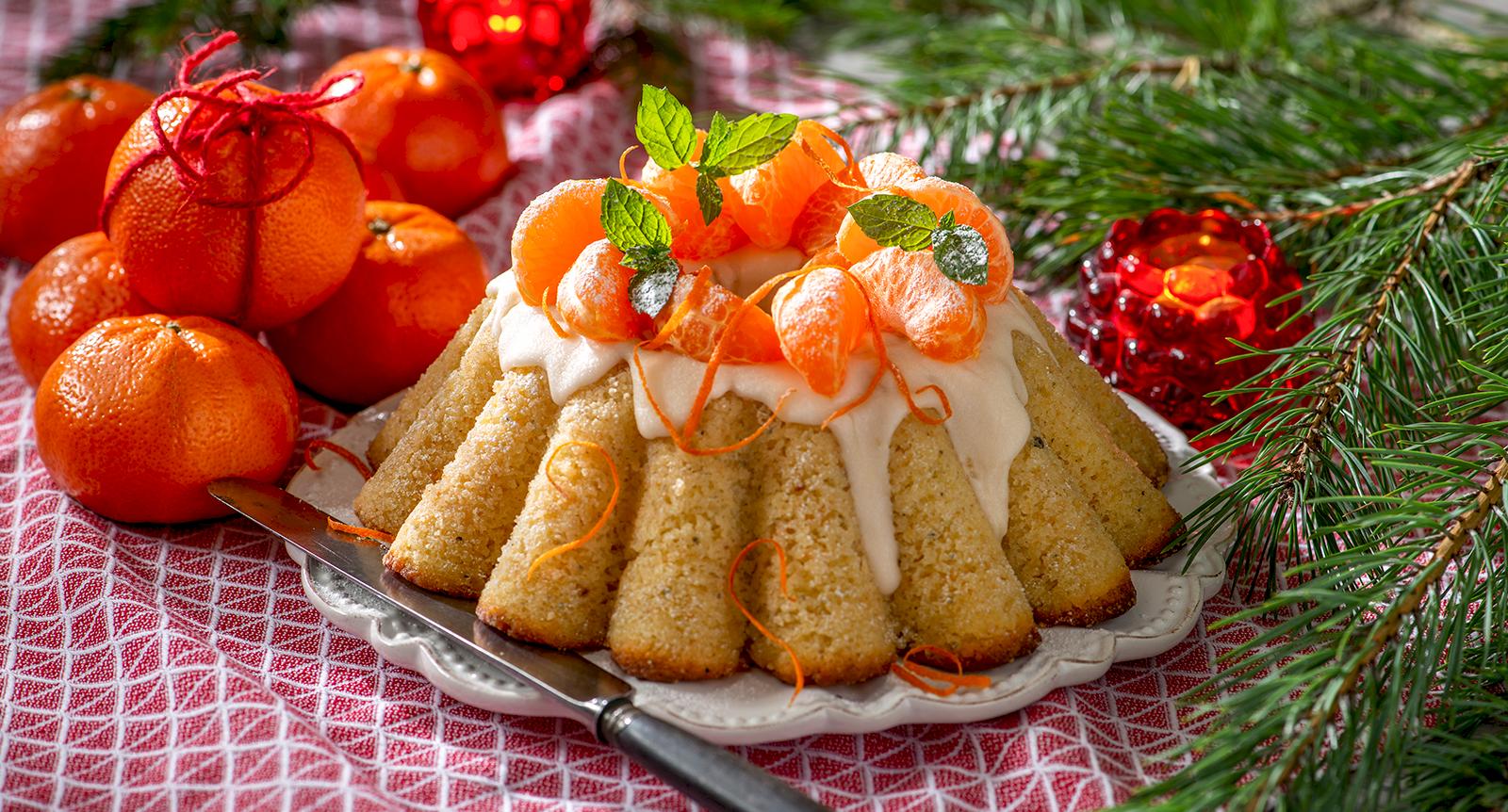 Sockerkaka med smak av clementin och kardemumma