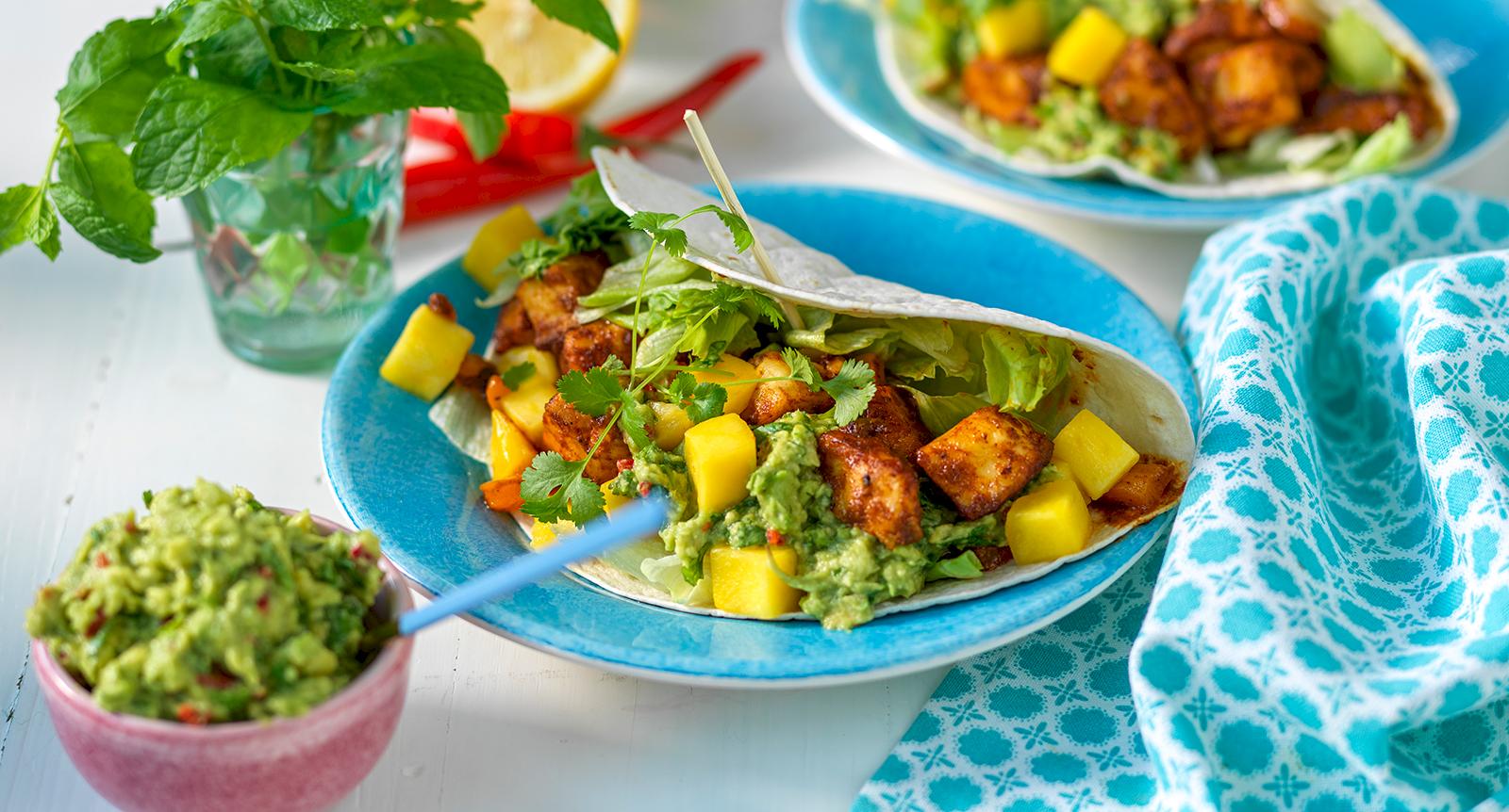 Halloumitacos med guacamole