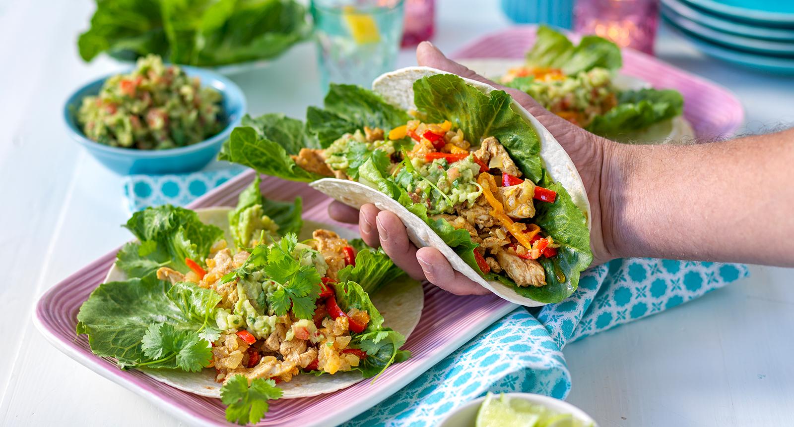 Kycklingfajitas med guacamole