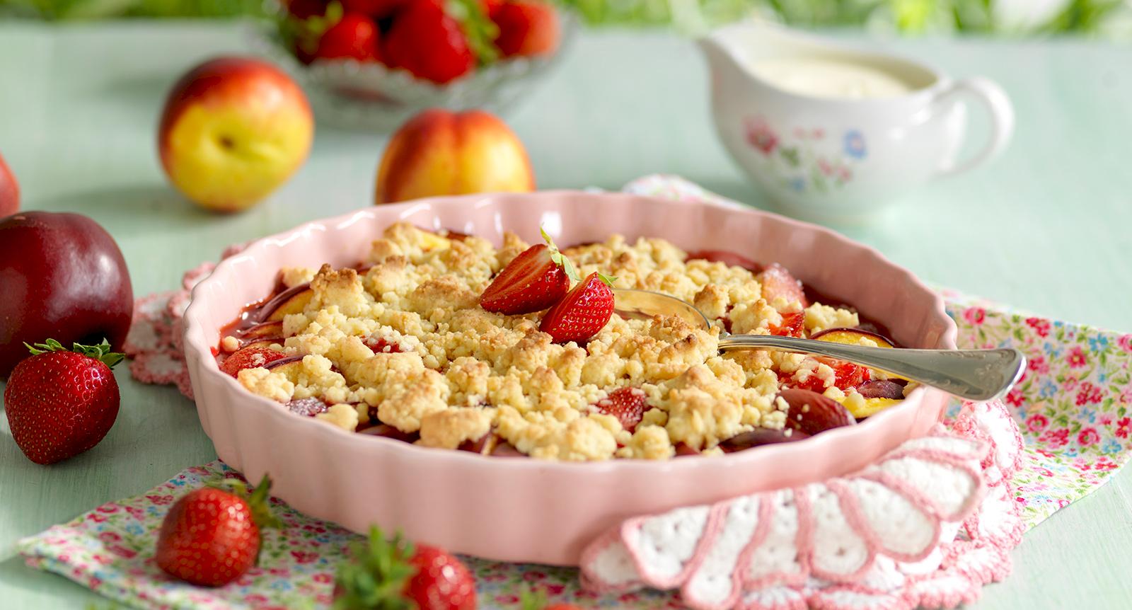 Smulpaj med jordgubb och nektarin