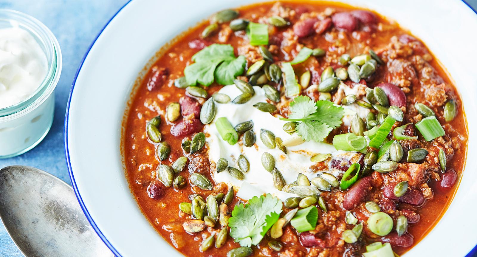 Chili con carne med chorizo