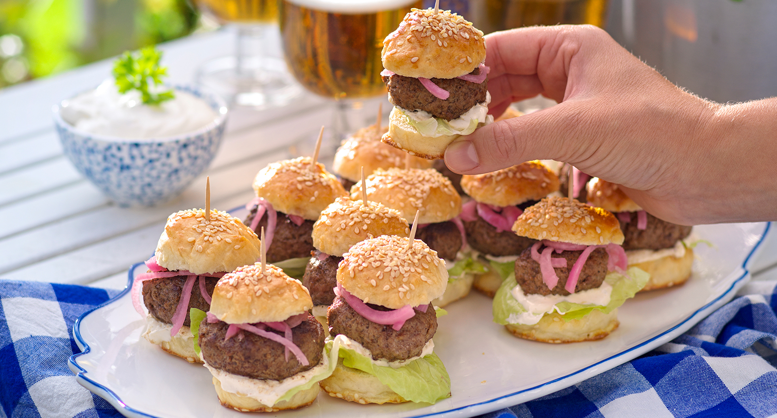 Festliga minihamburgare