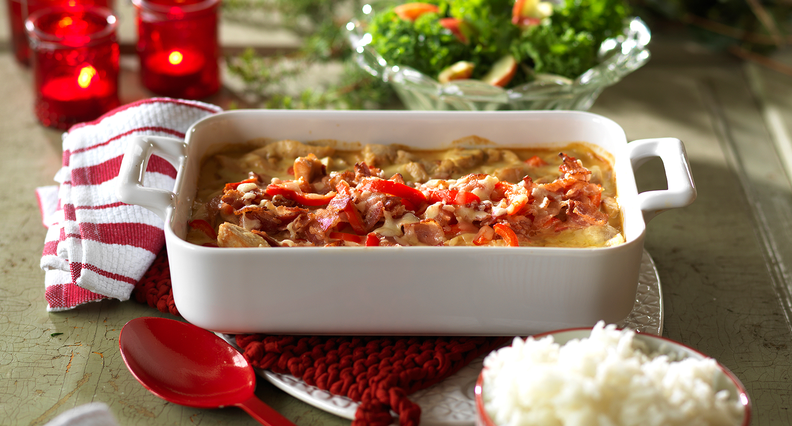 Krämig kycklinggratäng med mango chutney