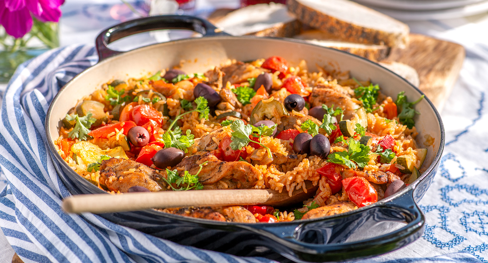 Kycklingpanna med kryddigt ris