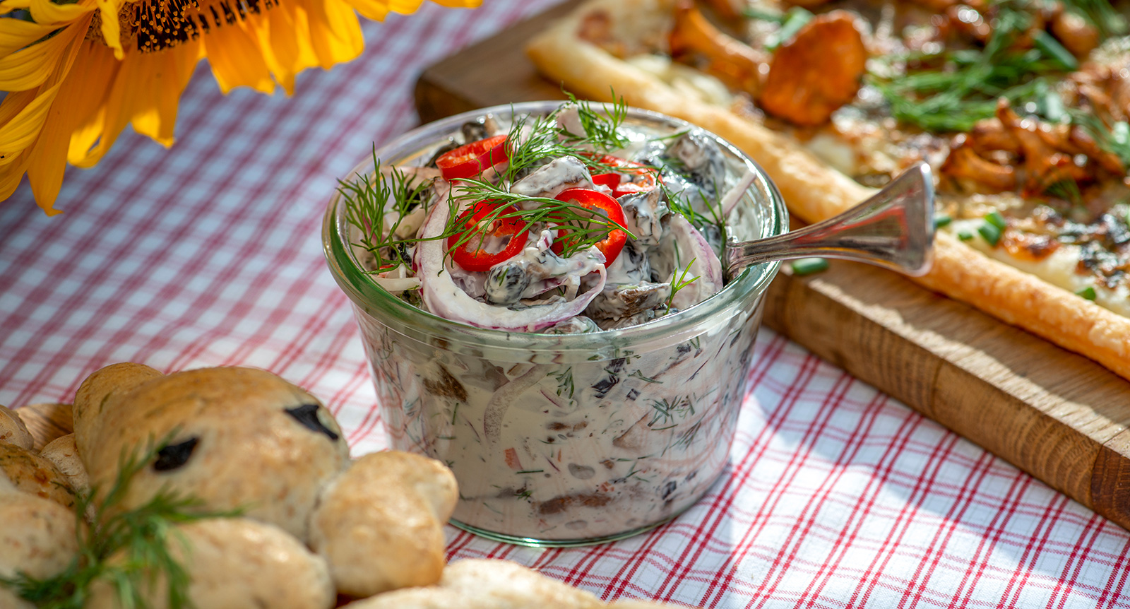 Vegetarisk sill av portabellosvamp