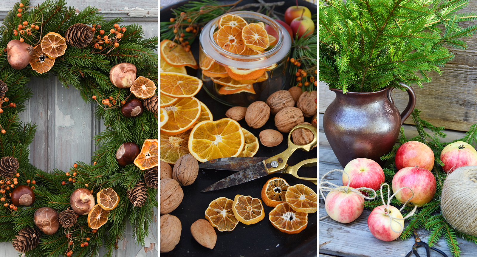 Adventspynta utomhus – med naturens eget pysselmaterial