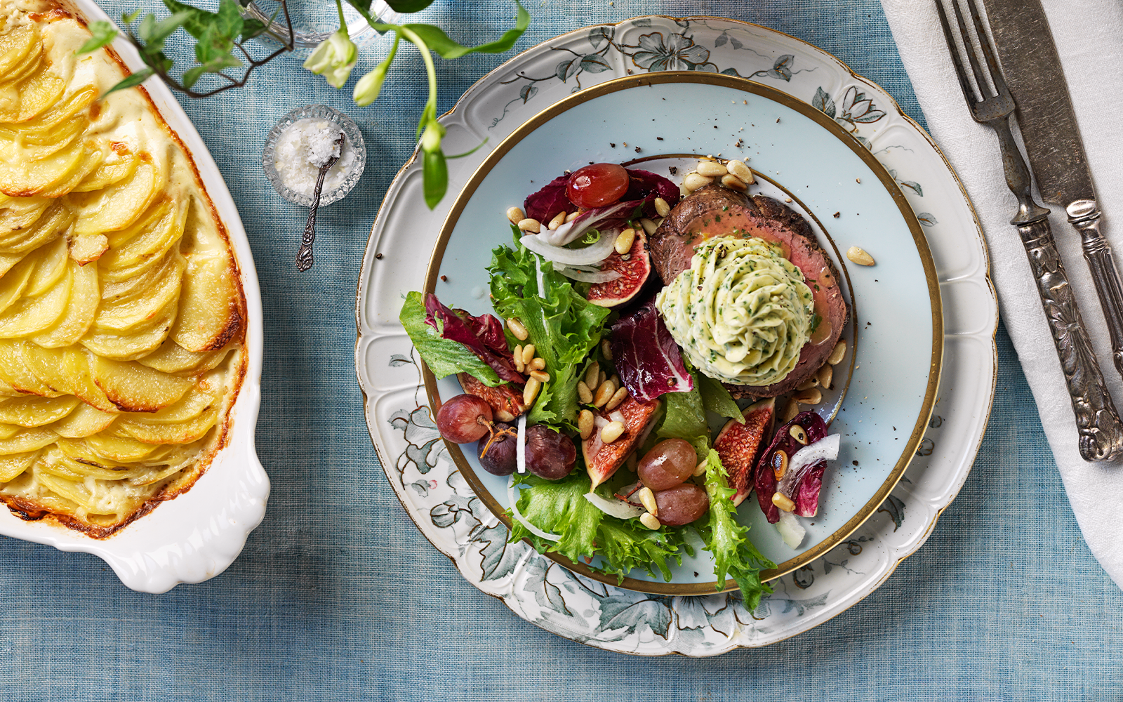 Helstekt oxfilé med potatisgratäng