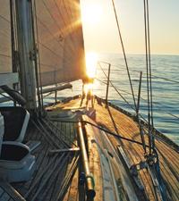 Motorn behövs när vinden mojnat framåt kvällen.