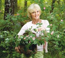 Nyponrosor är C-vitaminrika och kan ingå i sällskapste eller användas som dekoration. Marie-Louise Eklöf äter den gärna som den är, ”som en kick för själen”.Foto: Sören Andersson