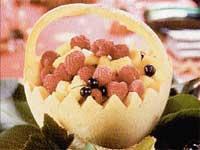 Melon med bär i portvin