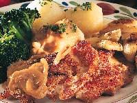 Bogfläsk med ost och äpple