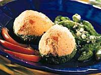 Tomat-spenat-mousse med sparris