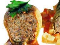 Vinkokta dolmar med baconfärs