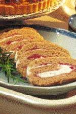 Pepparkaksrulltårta med lingonglass