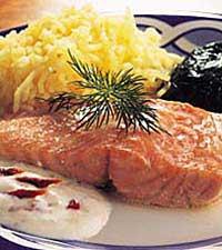 Ugnsbakad lax med blandspenat