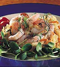 Krämig risotto med räkor