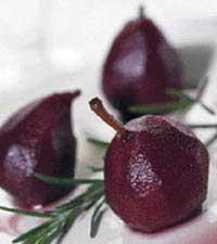 Rosmarinpäron i rött vin