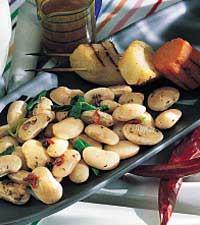 Bönsallad och grillade rotsaker