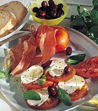 Sallad Caprese & torkad skinka