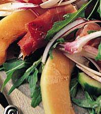 Melon- och rucolasallad