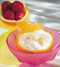 Apelsinris med jordgubbar