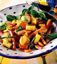 Örtwokad kassler med grönsaker