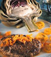 Kronärtskockor och viltbiffar